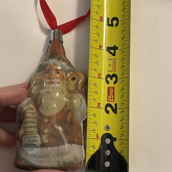 Vintage Thomas Pacconi Metal Tin Ornaments 3Bells, 1 Santa, 1 Nutcracker, Star - Picture 12 of 15